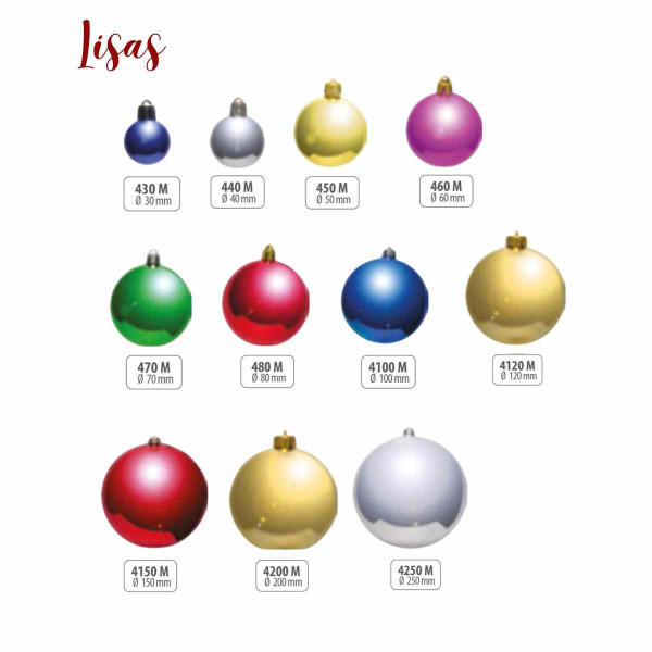 Bolas de Natal Lisas - JG Festas