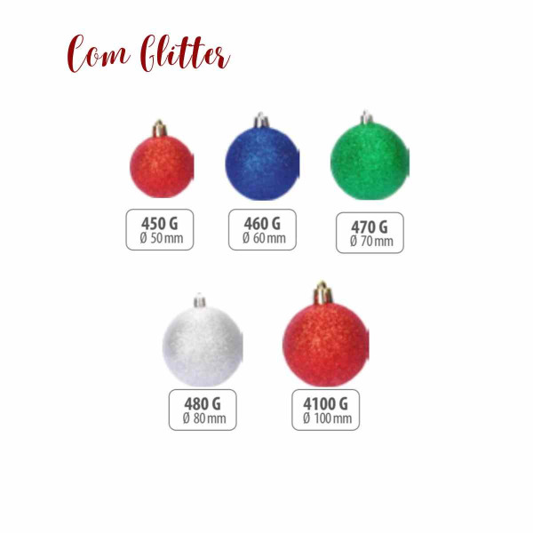 Bolas de Natal Com Glitter - JG Festas